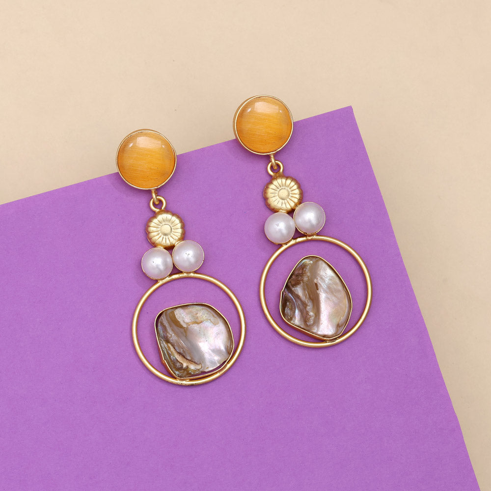 Soft Mustard Yellow Color Amrapali Earrings