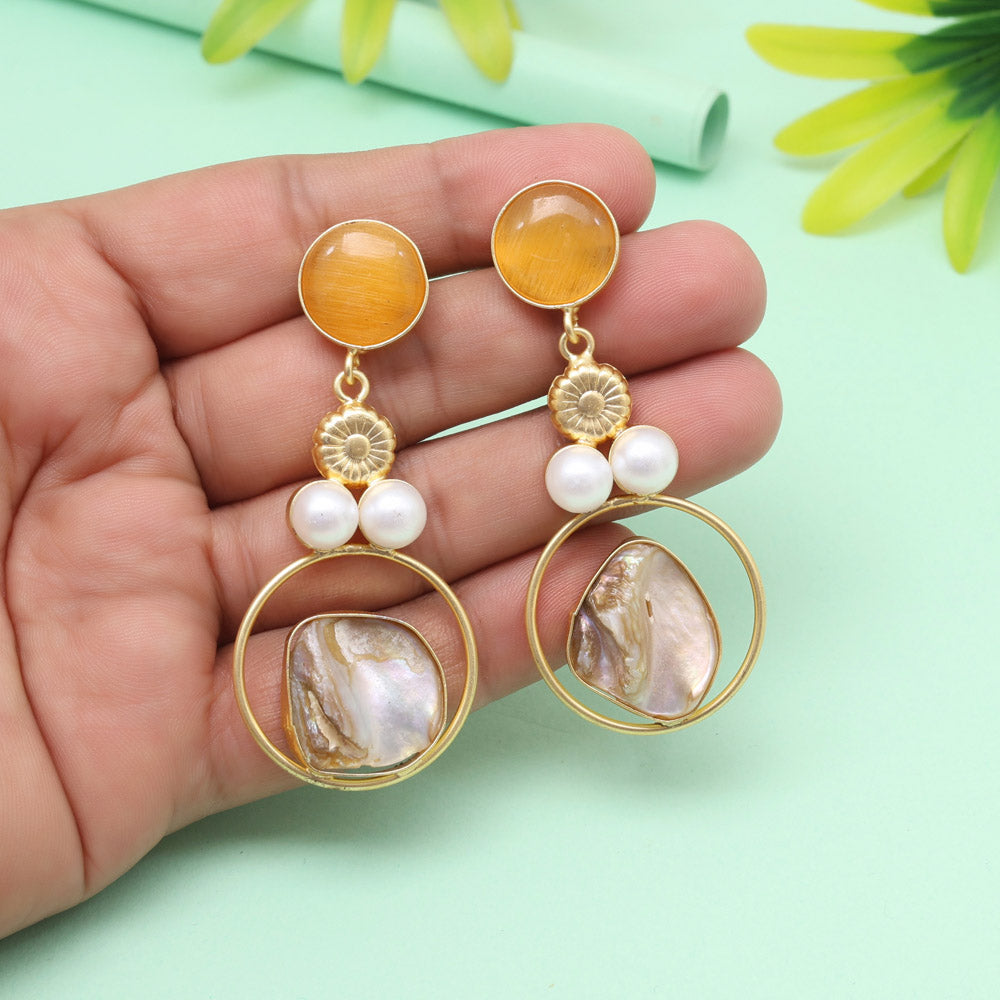 Soft Mustard Yellow Color Amrapali Earrings