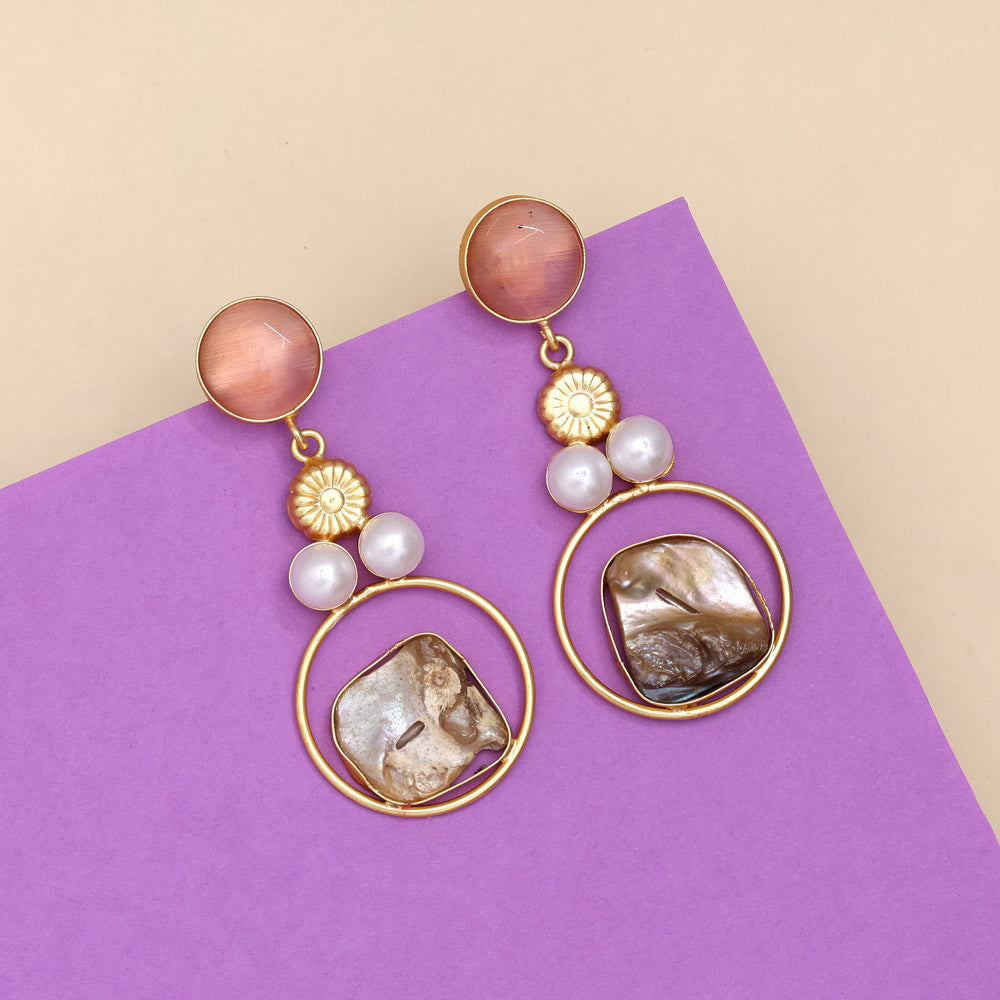 Flamingo Pink Color Amrapali Earrings