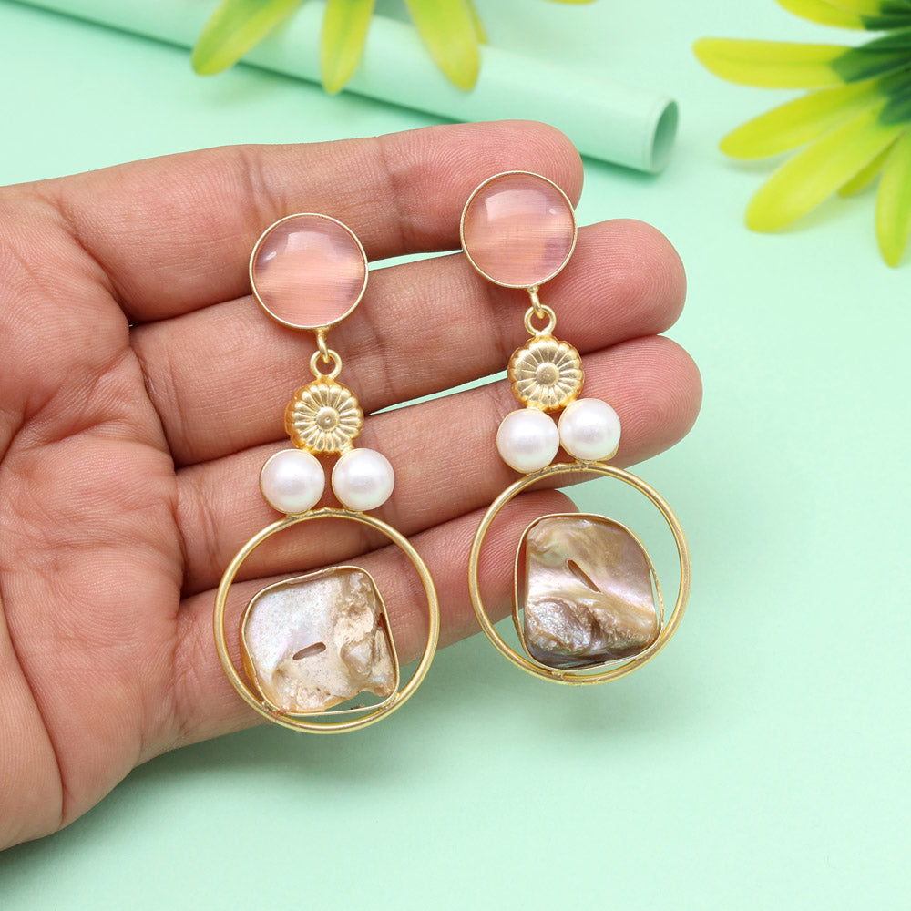 Flamingo Pink Color Amrapali Earrings