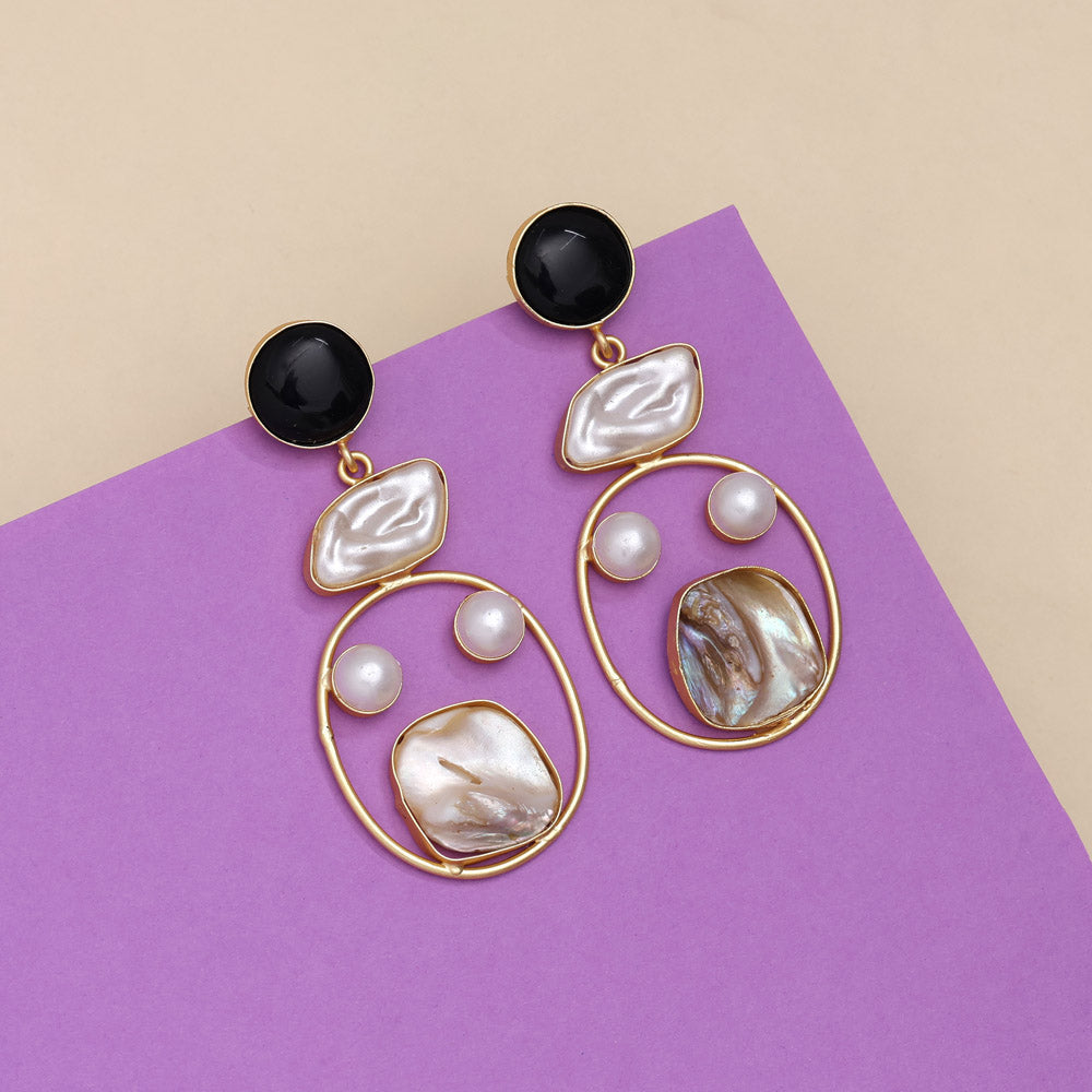Shadow Black Color Amrapali Earrings