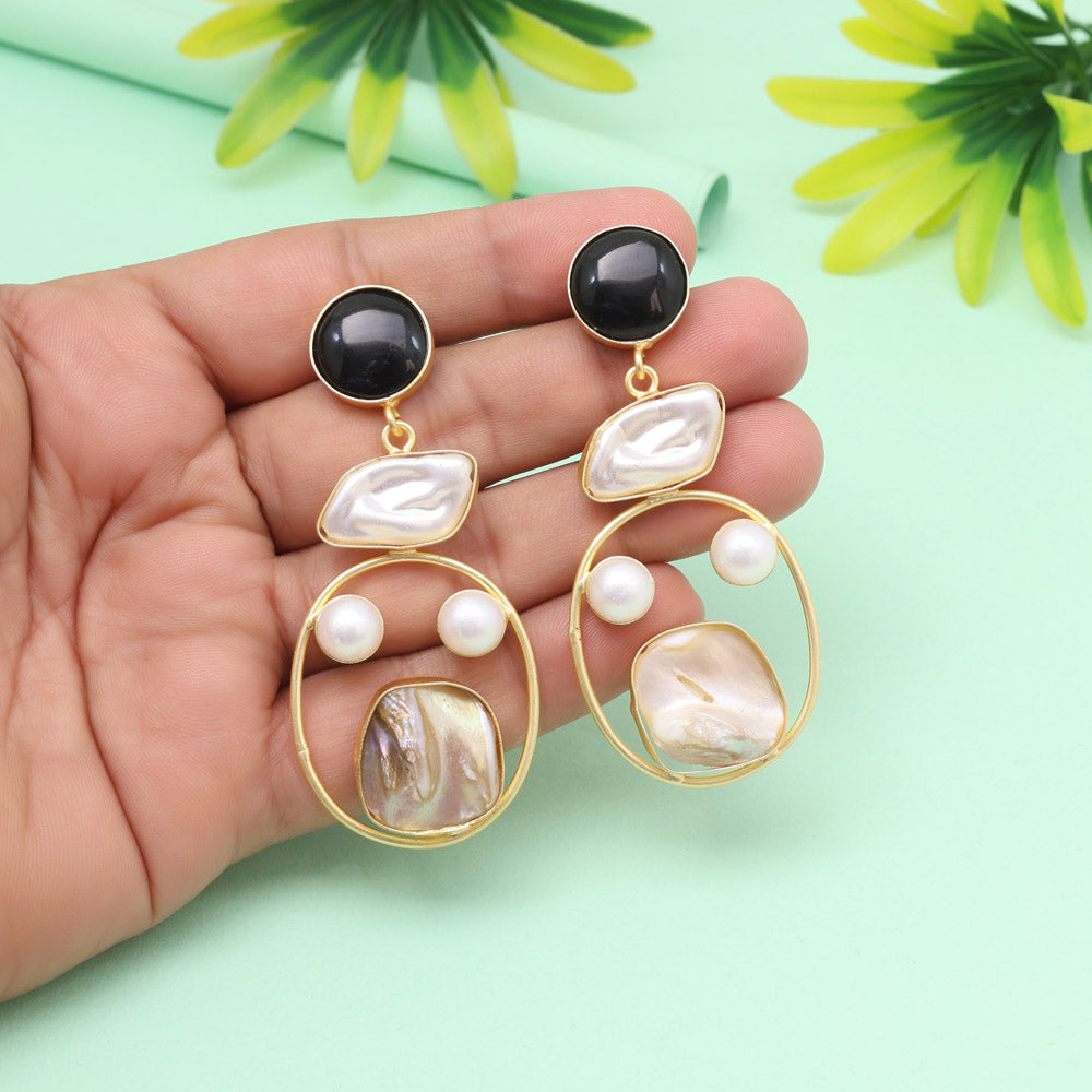 Shadow Black Color Amrapali Earrings