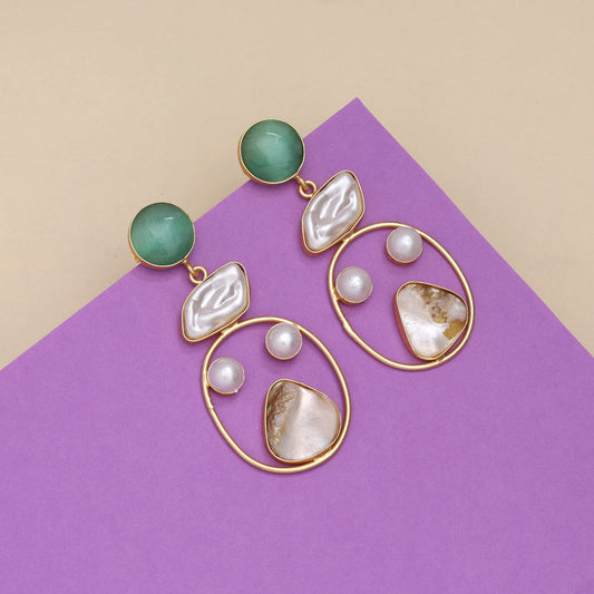 Smooth Pista Green Color Amrapali Earrings