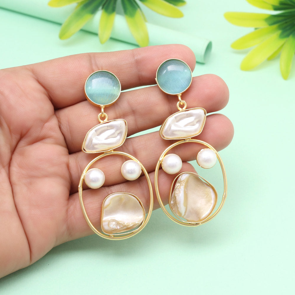 Airy Sky Blue Color Amrapali Earrings