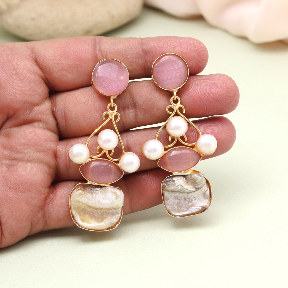 Elegant Pink Color Amrapali Earrings