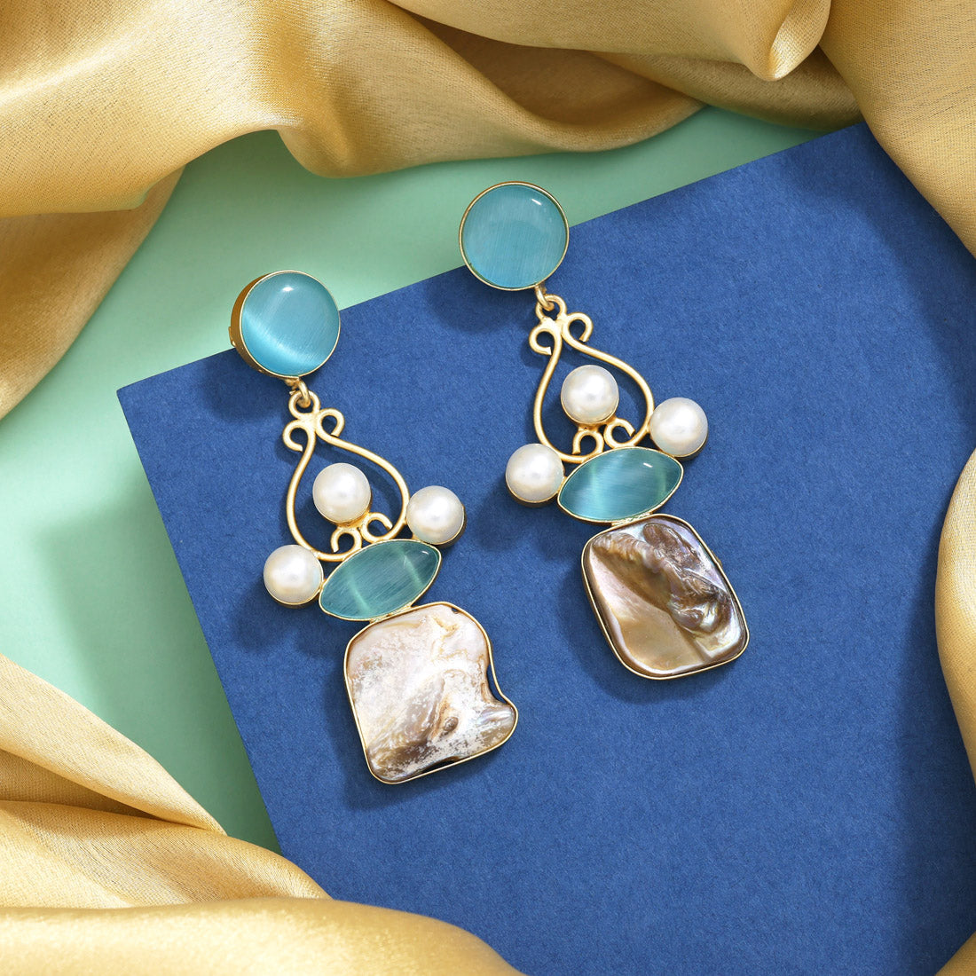 Airy Sky Blue Color Amrapali Earrings