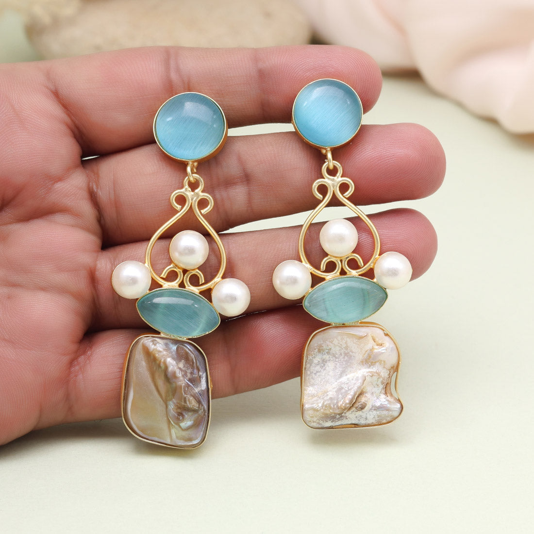 Airy Sky Blue Color Amrapali Earrings