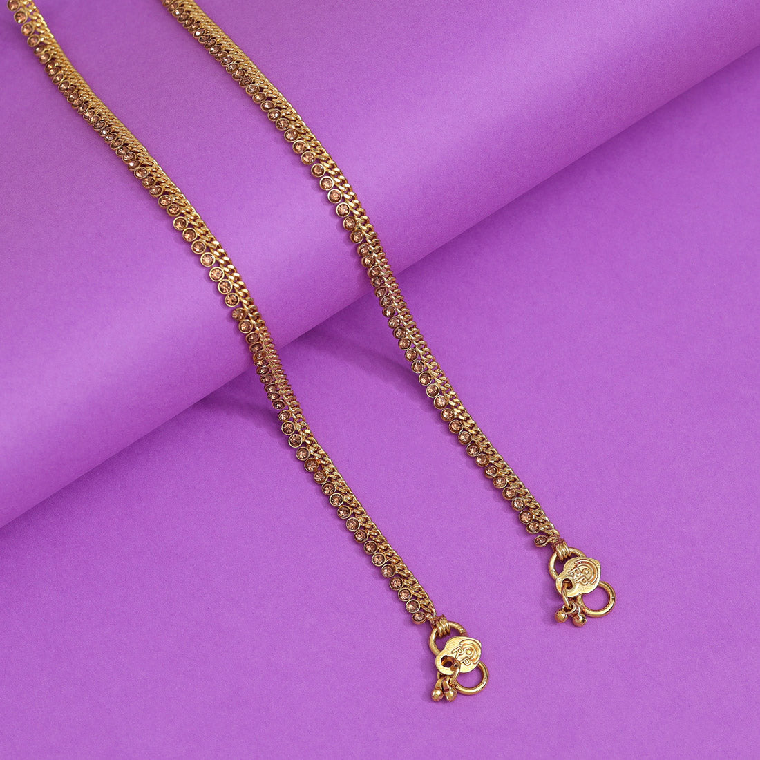 Gold Color Rhinestone Anklets (ANK990GLD)
