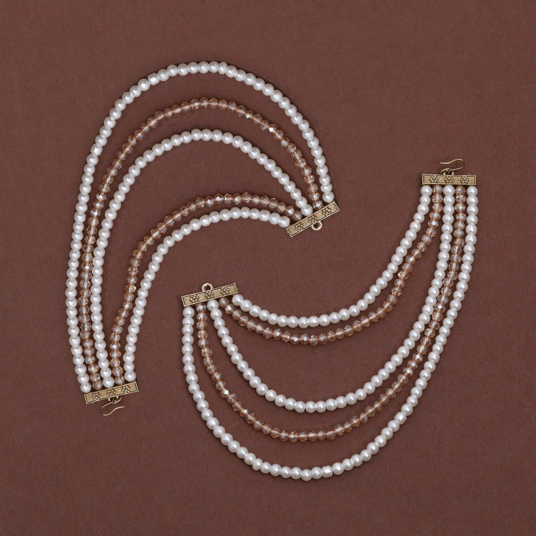 White & Gold Color Antique Earrings Chain For Wedding Or Festive Looks