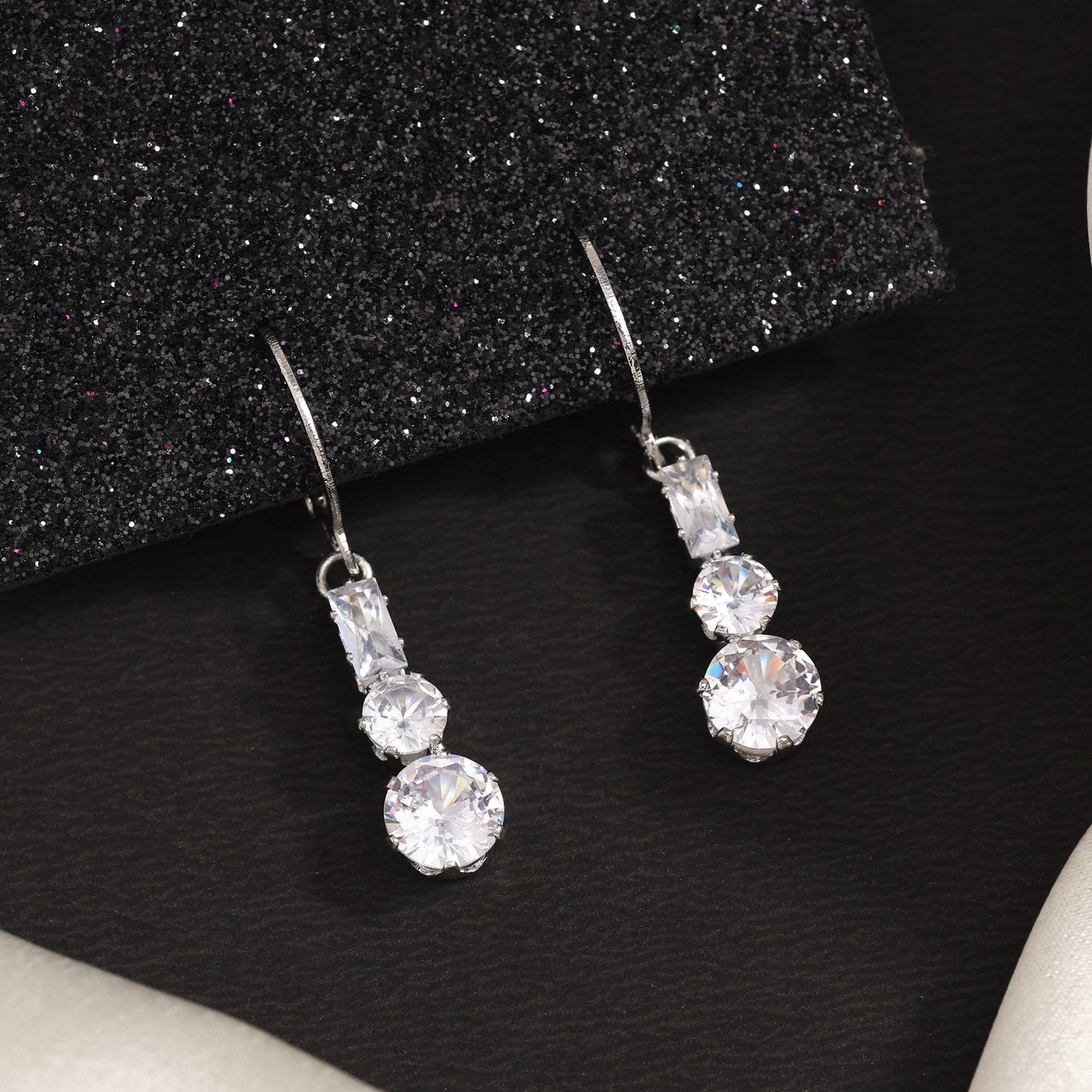 Radiant Silver Color Antique Stone Earrings With Timeless Victorian Influence