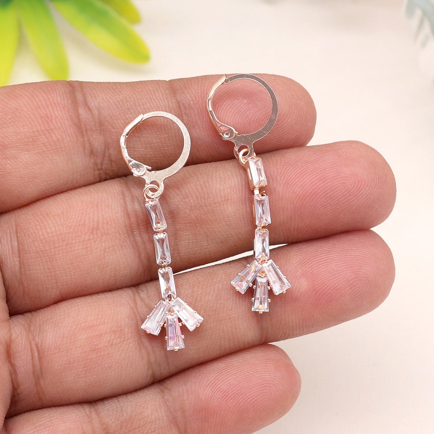 Classic Allure In White Color Antique Stone Earrings For Formal Events
