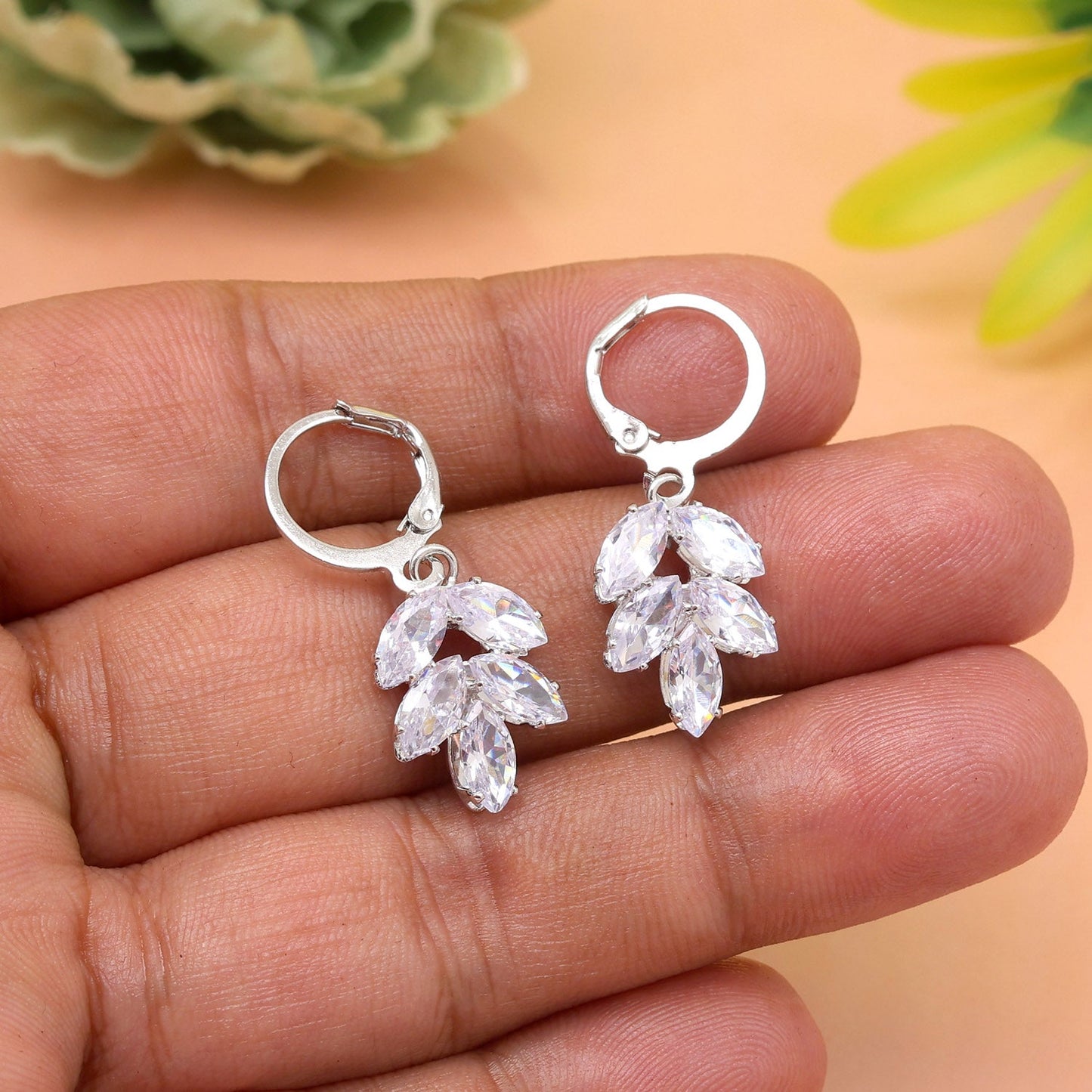 Step Into Elegance With Silver Color Antique Stone Earrings Today