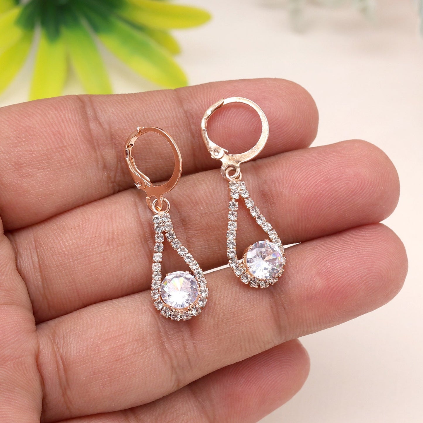 Whispers Of Elegance In White Color Antique Stone Earrings For Women