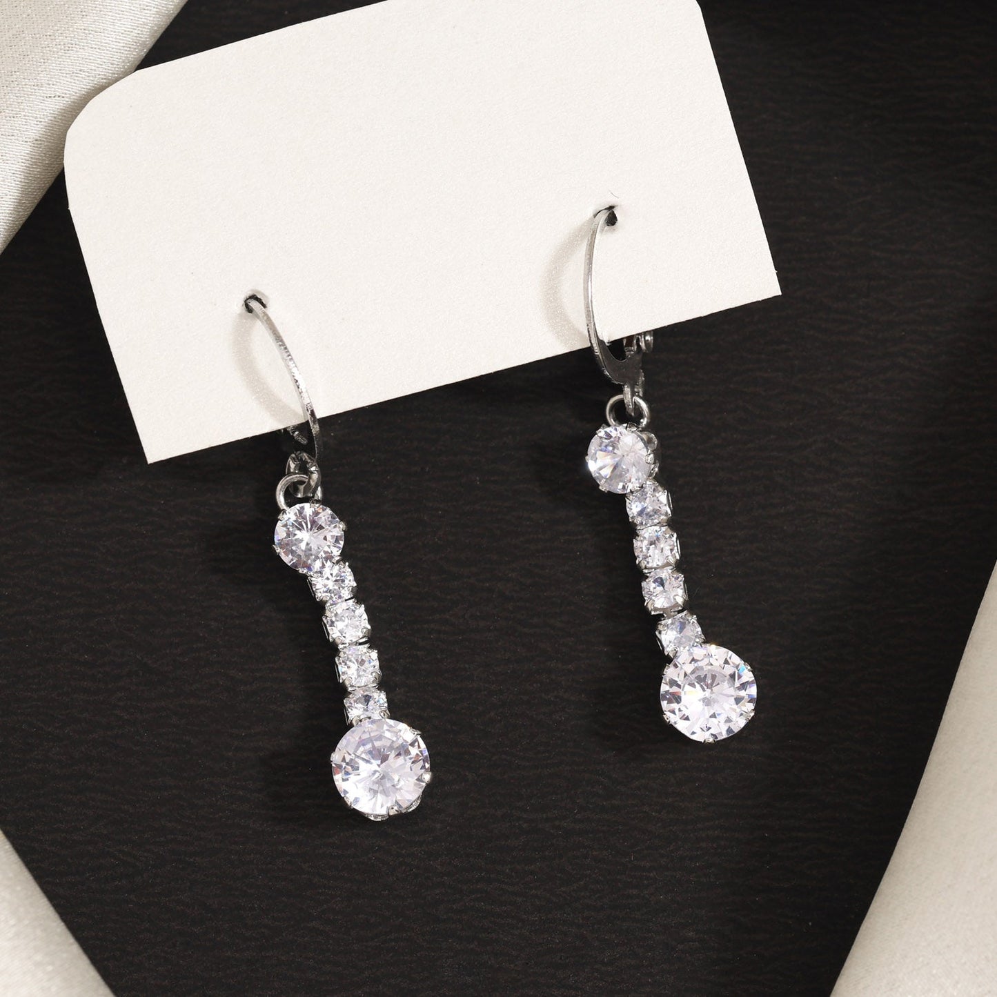 Romantic Charm In Silver Color Antique Stone Earrings With Delicate Finish