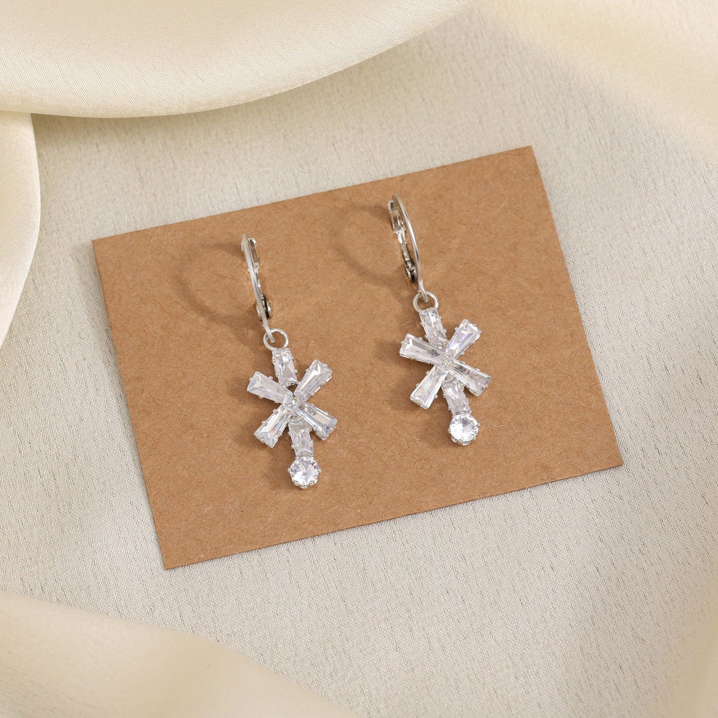 Glamorous Accents In Silver Color Antique Stone Earrings For Formal Wear