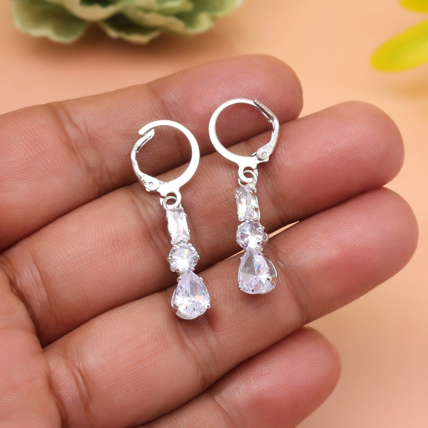 Silver Color Antique Stone Earrings Perfect For Vintage-Inspired Occasions
