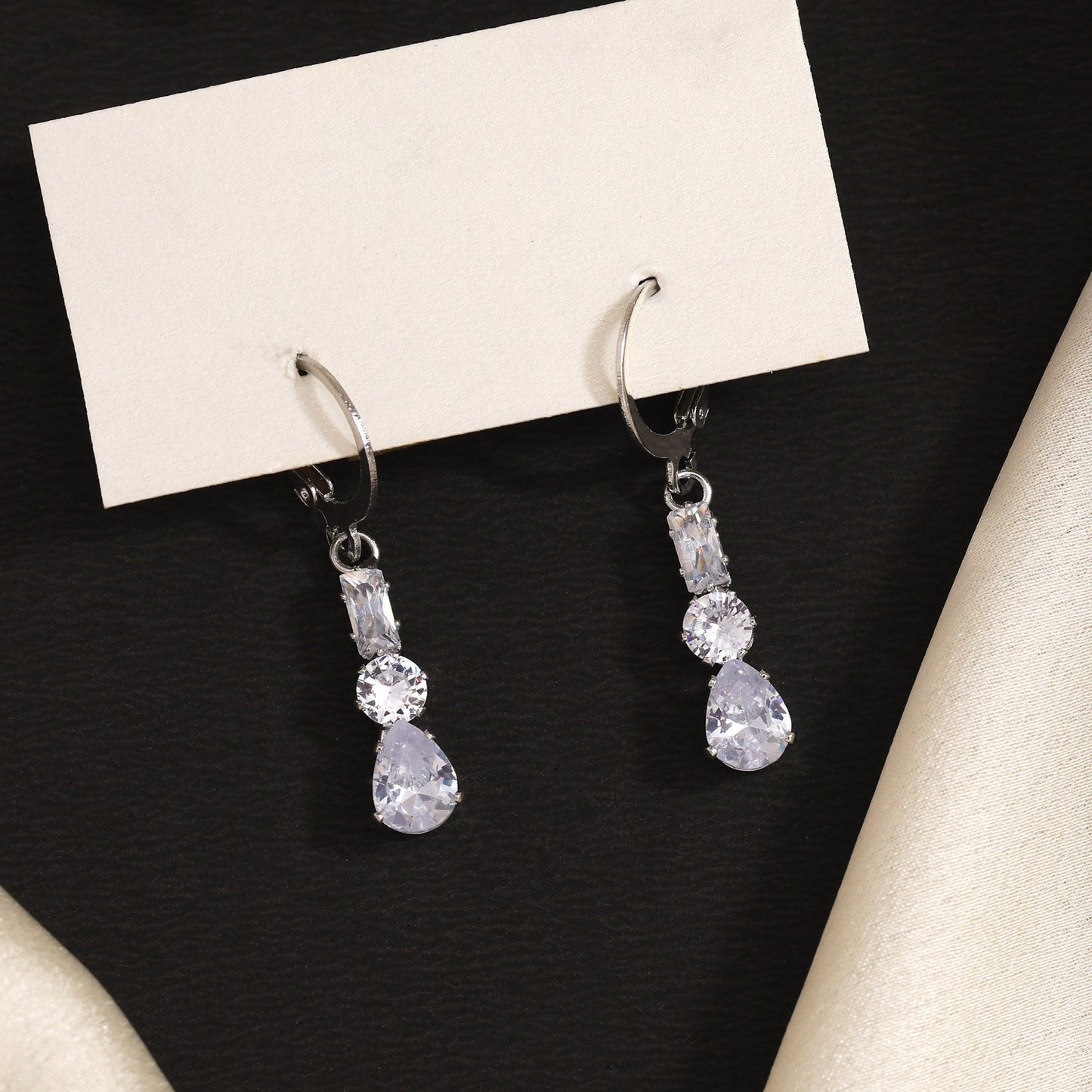 Silver Color Antique Stone Earrings Perfect For Vintage-Inspired Occasions