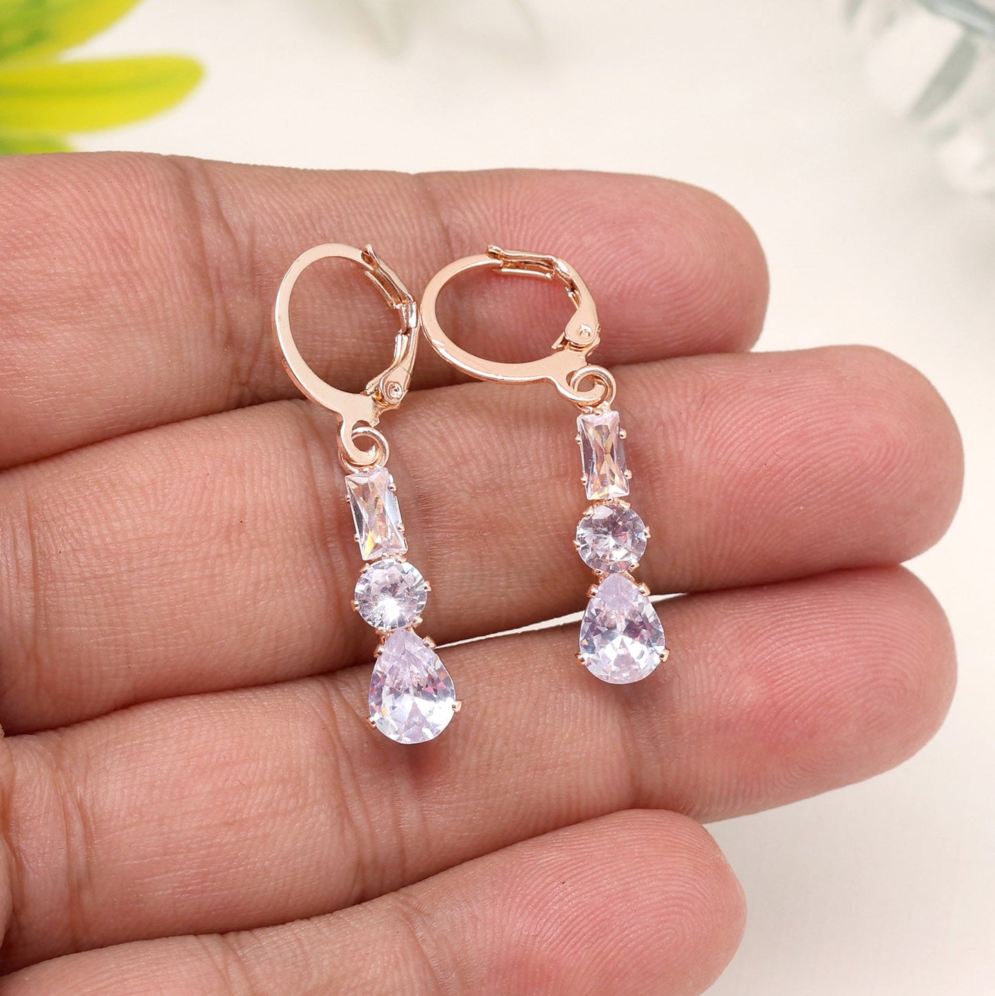 White Color Antique Stone Earrings Offering A Glimpse Into The Past