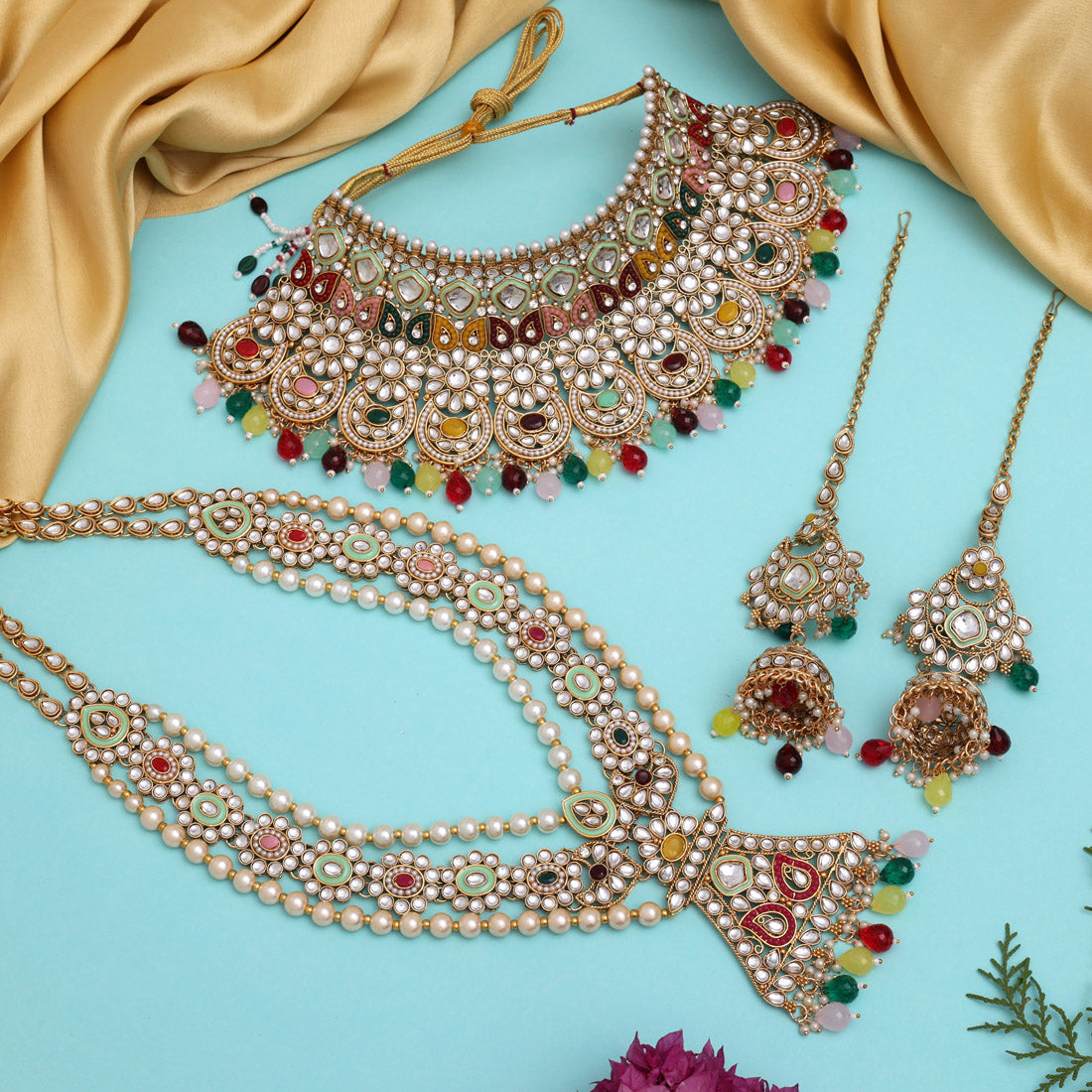 Multi Color Kundan Dulhan Set (BDL250MLT)