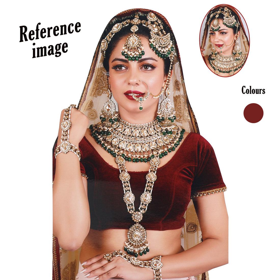 Maroon Color Kundan Dulhan Set (BDL261MRN)