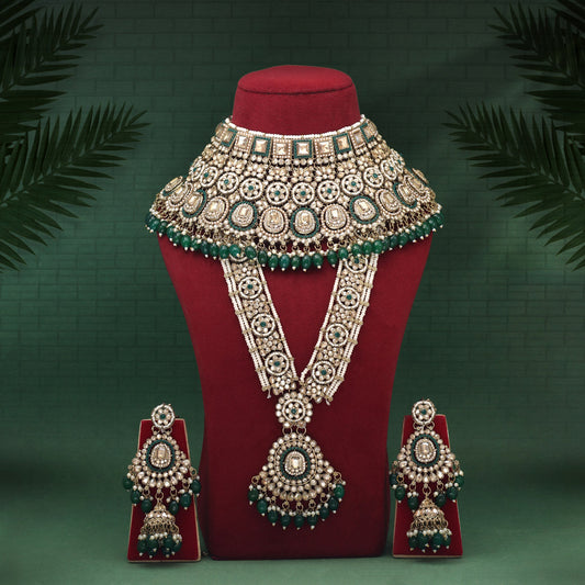 Green Color Kundan Dulhan Set (BDL263GRN)