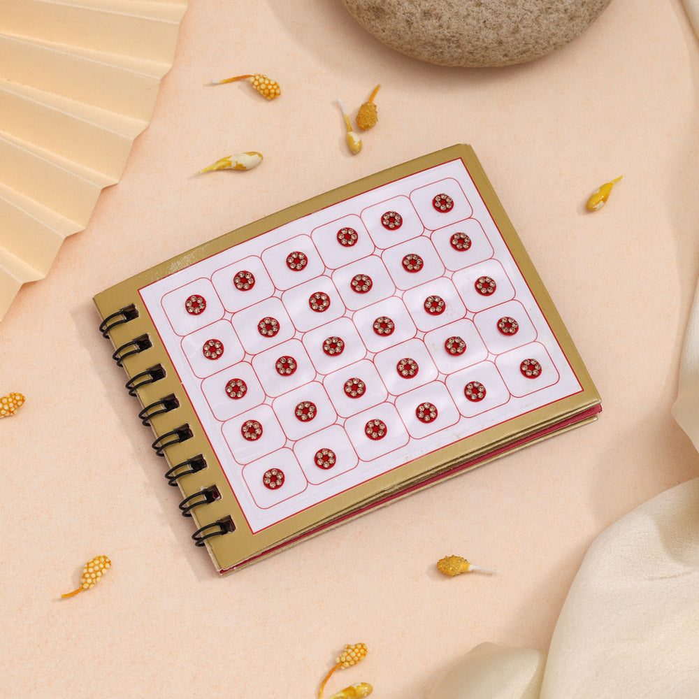 Assorted Color Multicolor Velvet Stone 12 Bindi Booklet For Women & Girls- Total Bindi Count- 1440