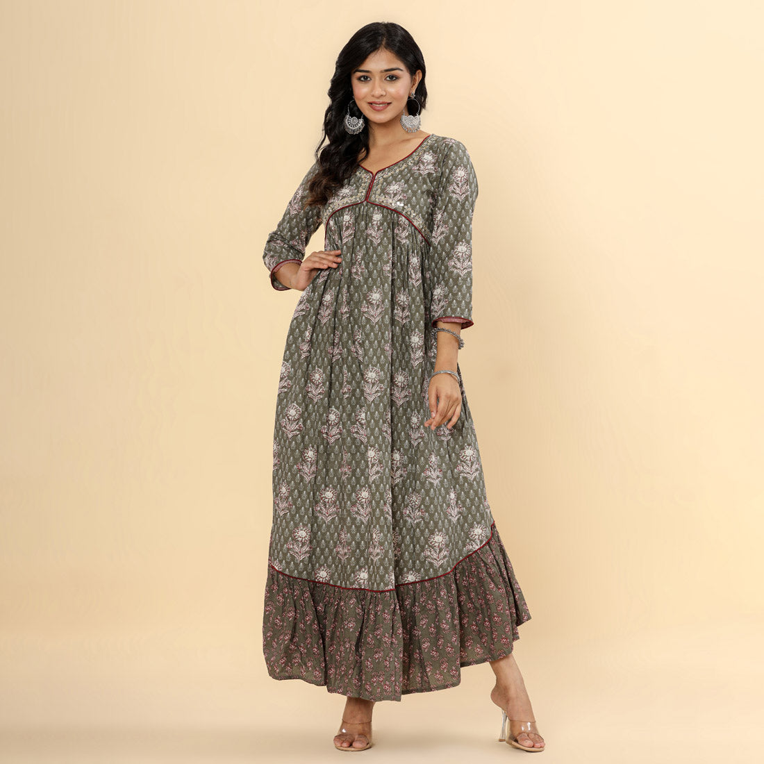 Grey Color Anarkali Kurta (CK213GRY)