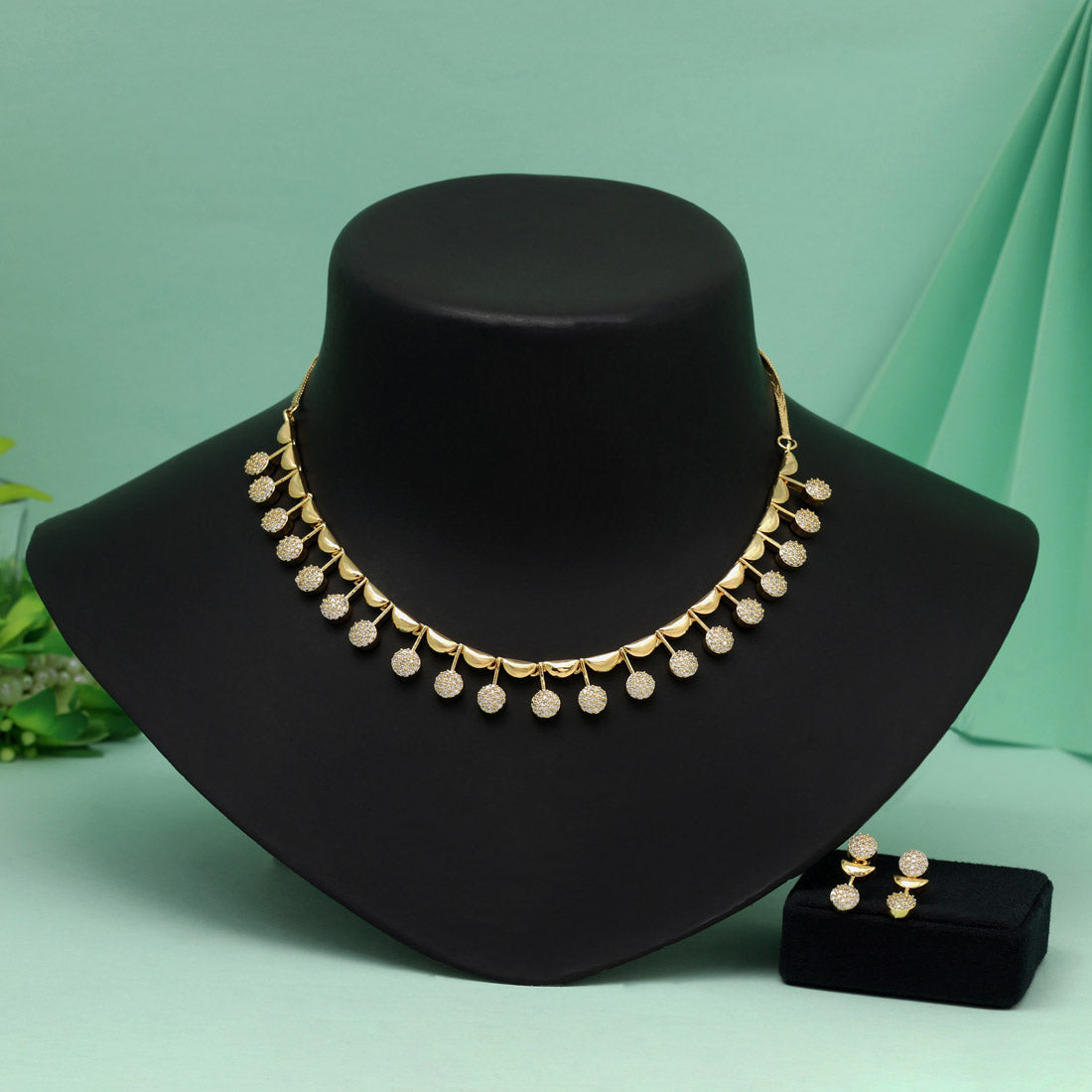 White Color American Diamond Necklace Set For Beautiful Bridal And Formal Moments