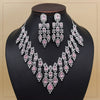 Pink Color American Diamond Necklace Set (CZN936PNK)