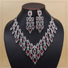 Ruby Color American Diamond Necklace Set (CZN936RUBY)