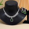 Green Color American Diamond Necklace Set (CZN937GRN)