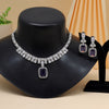 Purple Color American Diamond Necklace Set (CZN937PRP)
