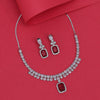 Ruby Color American Diamond Necklace Set (CZN937RUBY)