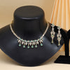 Pista Green Color American Diamond Necklace Set (CZN939PGRN)