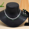 Green Color American Diamond Necklace Set (CZN942GRN)
