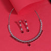 Ruby Color American Diamond Necklace Set (CZN942RUBY)