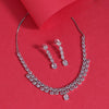 Silver Color American Diamond Necklace Set (CZN942SLV)