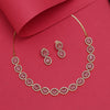 Pink Color American Diamond Necklace Set (CZN944PNK)