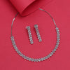 Silver Color American Diamond Necklace Set (CZN947SLV)