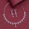 Pink Color American Diamond Necklace Set (CZN948PNK)