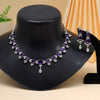Purple Color American Diamond Necklace Set (CZN948PRP)
