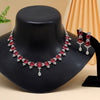 Ruby Color American Diamond Necklace Set (CZN948RUBY)