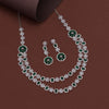 Green Color American Diamond Necklace Set (CZN952GRN)