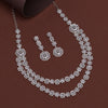 Silver Color American Diamond Necklace Set (CZN952SLV)