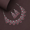 Ruby Color American Diamond Necklace Set (CZN953RUBY)