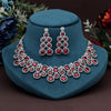 Ruby Color American Diamond Necklace Set (CZN953RUBY)