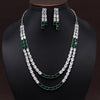 Green Color American Diamond Necklace Set (CZN954GRN)