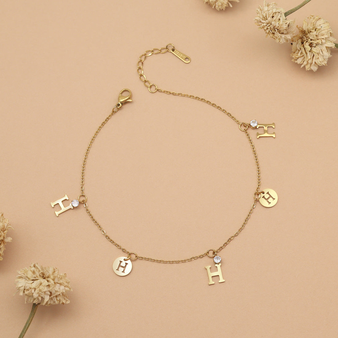 Gold Color Surgical Steel 18k Gold Plated Demi Fine Single Foot Anklets