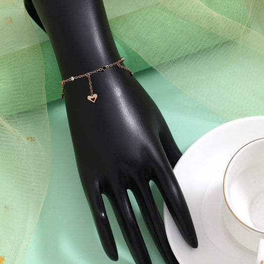 Radiant White Color Stainless Steel 18k Gold Plated Demi Fine Bracelet