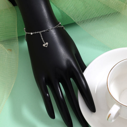 Polished Silver Color Stainless Steel Silver Plated Demi Fine Bracelet